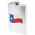 8oz Stainless Steel Flask with "TEXAS FLAG" Imprint